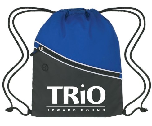 Made Of 80 Gram Non-Woven, Coated Water-Resistant. Polypropylene Drawstring Closure. Built-In Slot For Ear Buds. Large Front Zippered Pocket.