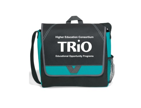 Stylish messenger bag for the busy professional or student. Shoulder strap and top grab handle. Pocket under front flap ideal for storing smart phone or business cards. Stylish contrast stitching. ID window on back.