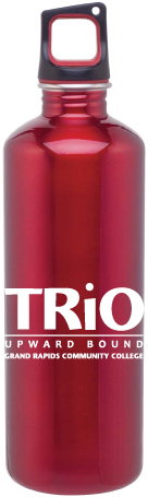 24 oz h2go single wall 18/8 stainless steel water bottle with threaded 2-tone lid.