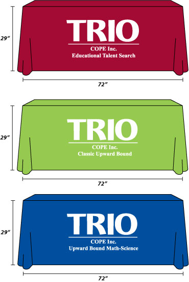 One color white imprint on mix of color throws.