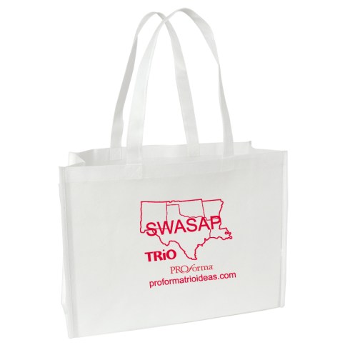 All of our nonwoven poly is 100% recyclable and made of 40% pre-consumer recycled contents and 60% post-consumer recycled contents. 