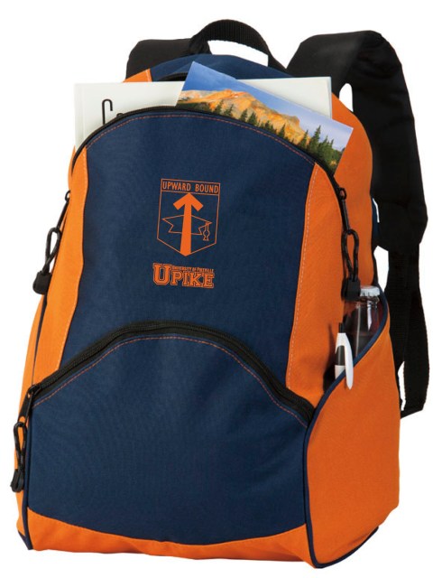 This backpack has a large main compartment and padded laptop pocket.   Spacious main compartment with padded computer sleeve Two side mesh pockets Zippered front pocket for CD/MP3 player with headphone port.