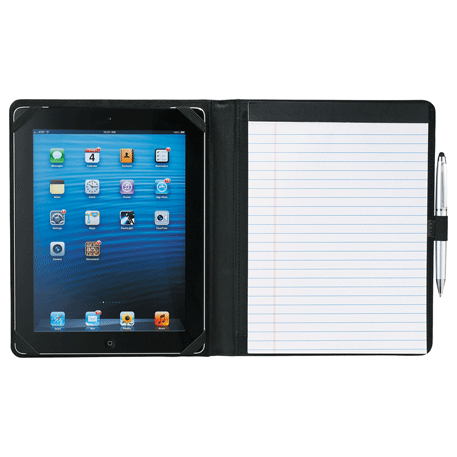 Open. re-sizes to fit most tablets.