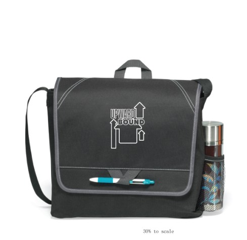 Stylish messenger bag for the busy professional or student. Shoulder strap and top grab handle. Pocket under front flap ideal for storing smart phone or business cards. Stylish contrast stitching. ID window on back.