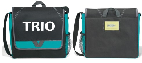 Stylish messenger bag for the busy professional or student. Shoulder strap and top grab handle. Pocket under front flap ideal for storing smart phone or business cards. Stylish contrast stitching. ID window on back.