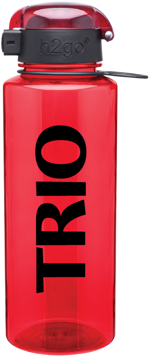 28 oz single wall (BPA free) Eastman Tritan copolyester bottle with one-touch flip lid - patent D571,147.