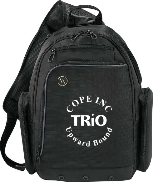 This exclusive design has dual molded side pockets to protect all your expensive gadgets in addition to the quilted laptop compartment that can be accessed either through the main compartment or the dedicated side-entry. Fits up to 16" computers. Also features an extra wide ventilated sling strap that can be changed to wear on either side. Spacious main zippered compartment includes zippered mesh pocket that is perfect for your cords and other accessories. Front organizer pocket includes a lined pocket for your iPad or other tablet device. Padded back and strap for extra comfort. Back panel designed to slip over trolley handles. Signature elleven™ lining and hardware. 