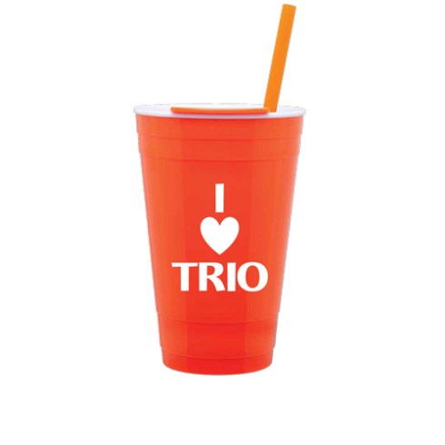 The Player 16 oz acrylic double wall acrylic tumbler with push-on lid for hot and cold beverages – patent #D703536.