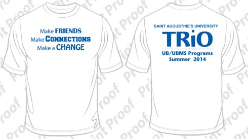 100% cotton tee shirt. One color imprint both sides.