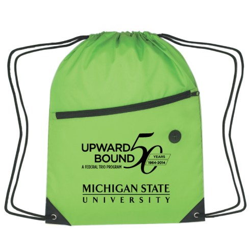 Made Of 210D Polyester Large Front Zippered Pocket Built-In Slot For Ear Buds Drawstring Closure Reinforced Eyelets Spot Clean/Air Dry