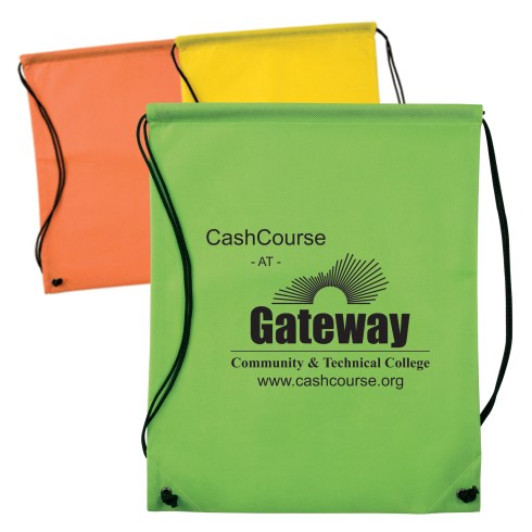 Made of durable eco friendly 80 GSM Nonwoven Polypropylene material. Spacious interior with drawstring cinch top closure. Adjustable soft Nylon cord shoulder straps. All of our nonwoven poly is 100% recyclable and made of 40% pre-consumer recycled contents and 60% post-consumer recycled contents.