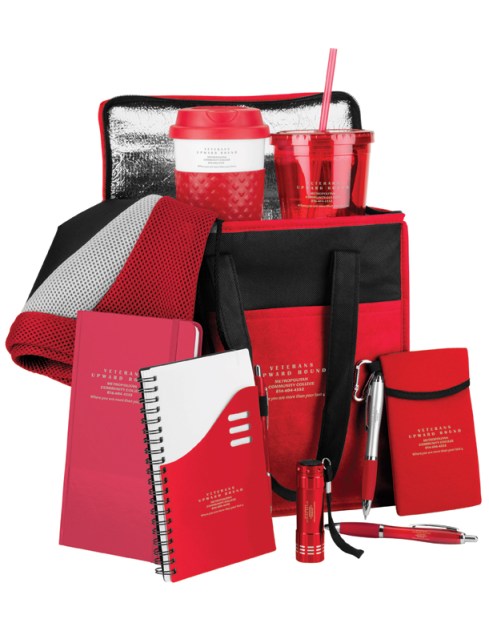 Ten items. Custom TRIO imprint on all items. $20 per set. 100 unit minimum for custom imprints.