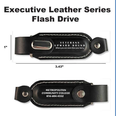 Black Leather casing. Imprint both sides.