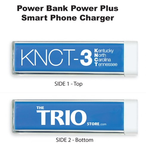 Blue with two sided white imprint.