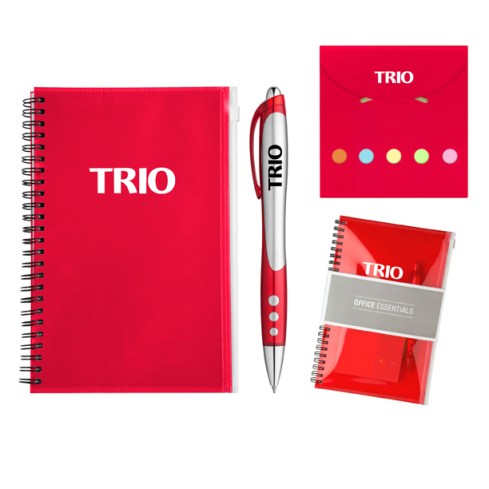 Keep it all together with the Office Essentials Gift Set, Includes blue ink Illusion Ballpoint pen (PB3788), and the Pocket Flag Buddy (MP024) all packaged neatly in the pouch of the vibrant Toucan Journal Book (MP3555)