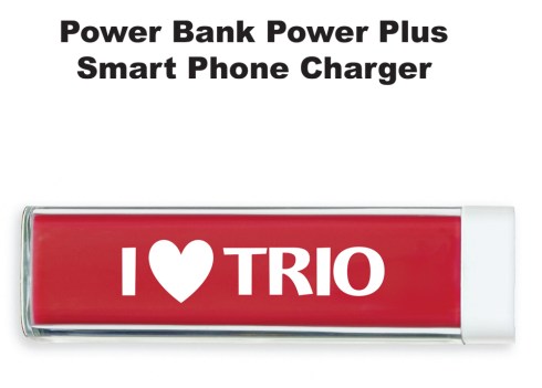 Red with Stock I heart TRIO logo.