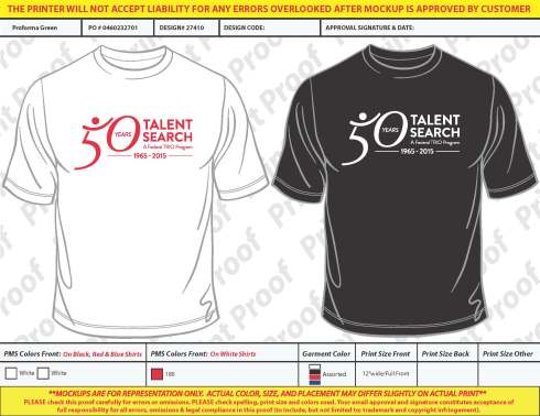 One color imprint on White Tee and Black Tee