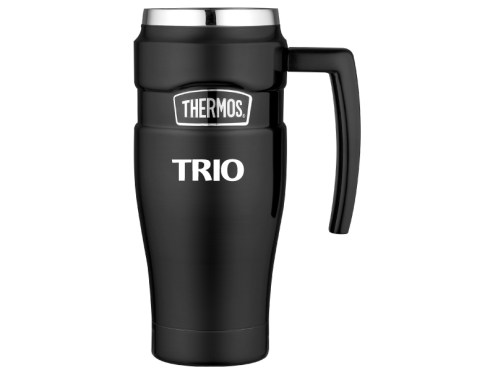 One color imprint on black matte.