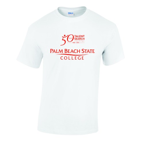 One color on white tee shirt.