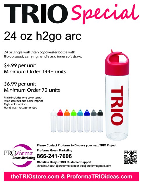 24 oz single wall tritan copolyester bottle with flip-up spout, carrying handle and inner soft straw.