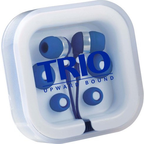 Blue imprint to match ear buds.