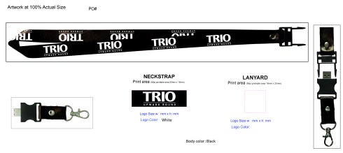 One color repeat on lanyard.