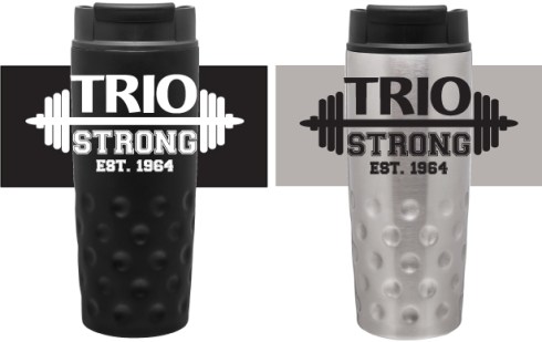  16.9 oz double wall 18/8 stainless steel thermal tumbler with copper vacuum insulation, one-touch push button threaded lid with locking mechanism