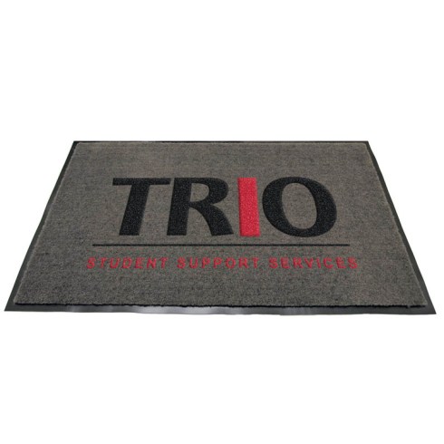 Charcoal Olefin Carpet Imprint Colors: Black/Red PMS 185 3' x 4' With "TRIO STUDENT SUPPORT SERVICES" Logo