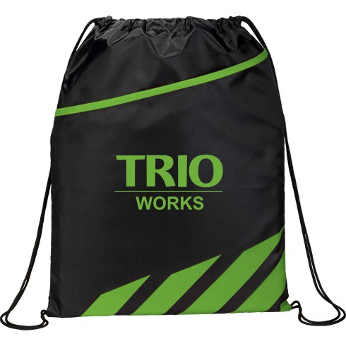 Kid-Friendly and PVC free. Open main compartment with drawstring rope closure. Large front slash pocket.