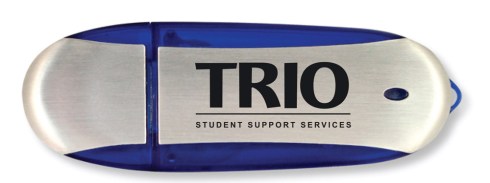 Blue with black imprint.