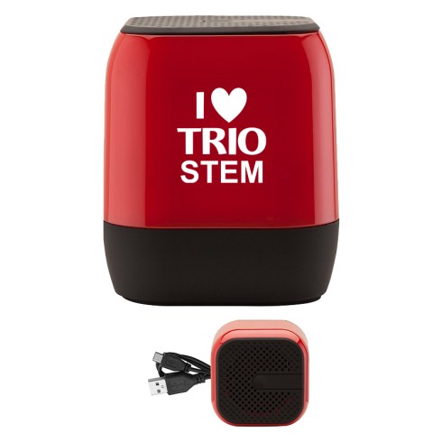 The Typhone Bluetooth speaker connects wirelessly up to 30 feet away and is compatible with most Bluetooth-enabled smartphones, tablets, laptops and desktop computers. The rechargeable, lithium-ion battery will charge in about 1 1/2 hours will deliver hours of wireless play. On/off/Bluetooth paring switch, Bluetooth version 4.0 and full A2DP support. 