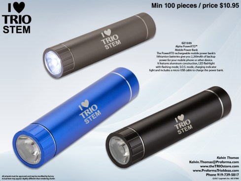 The PowerXTD rechargeable mobile power bank's lithium ion batteries give you 2,200mAh of backup power for your mobile phone or other device. It features aluminum construction, LED flashlight with flashing mode, S.O.S. mode, charging indicator light and includes a micro USB cable to charge the power bank. Output is rated at 5V/1A. This product has undergone the most rigorous testing in the industry and is UL® Certified, and BC (California Energy Commission), and FCC VOC certified.